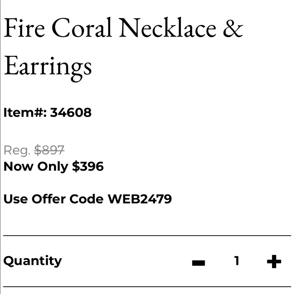 Stauer- Fire coral necklace and earring set - Picture 3 of 8